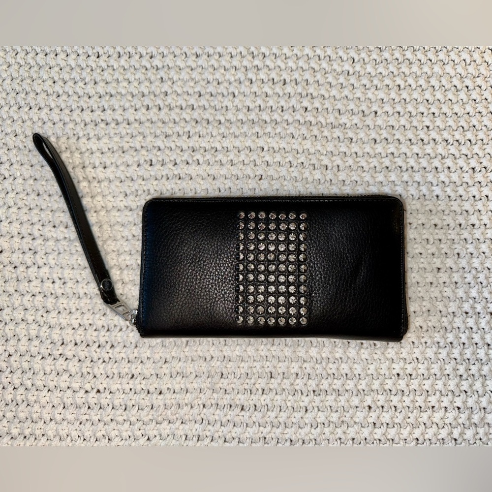 Zadig & Voltaire 100% calf leather hand wallet with studs